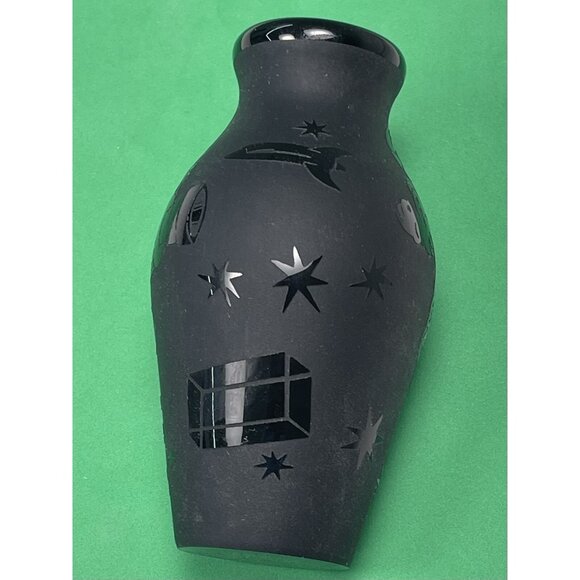 4.5" Black Mata Ortiz Astronaut Space BUD VASE Mexican Folk Art Pottery Signed - Picture 5 of 8
